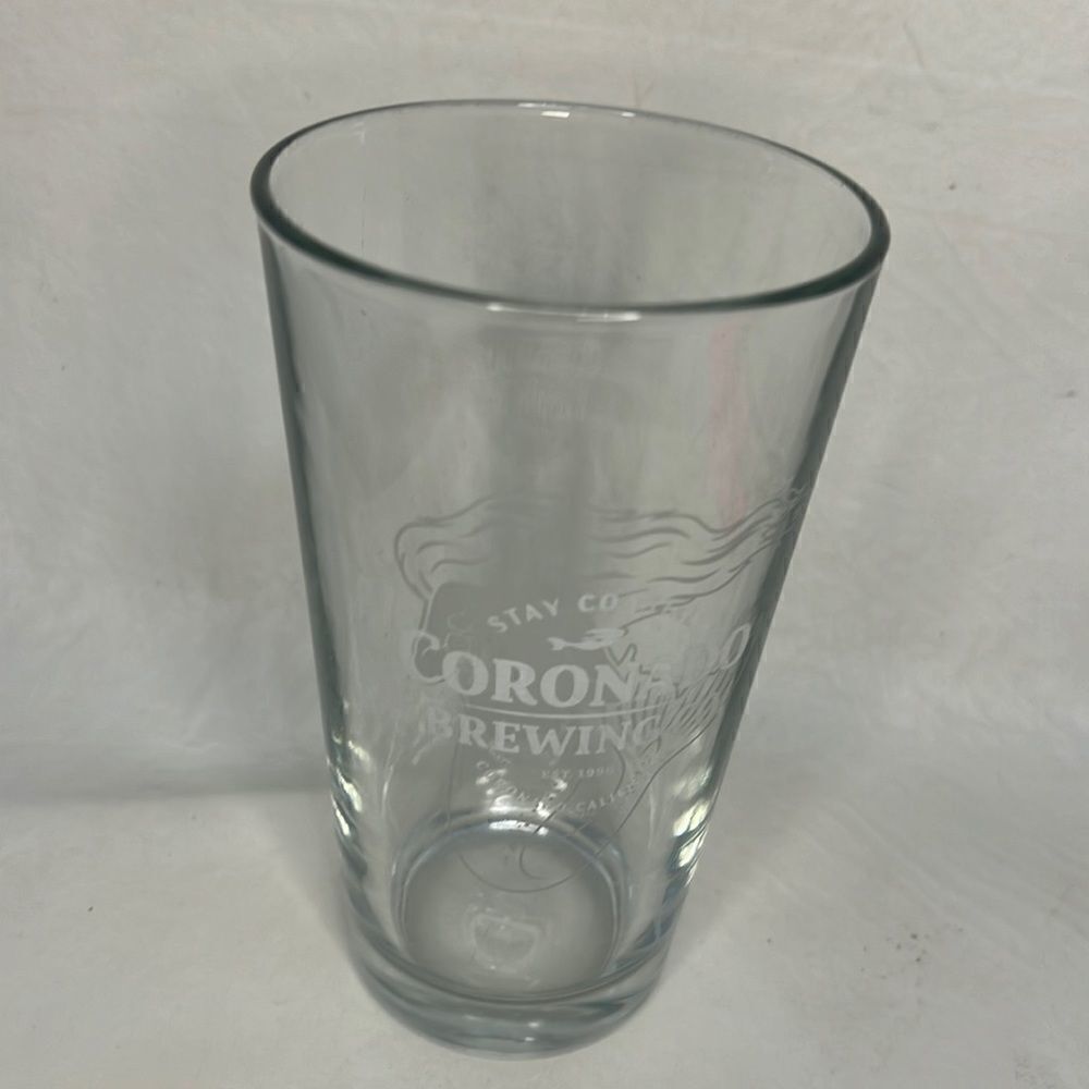 Coronado Brewing Co Beer Glass 16 Oz 3 1/4 InRound 6 In Tall Stay Coastal Cali
